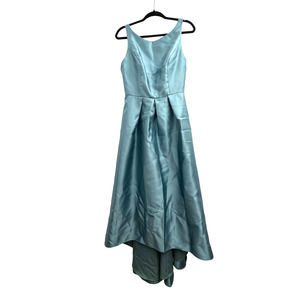 Alfred Sung Smoke Blue Sateen Bridesmaids / Prom Dress Asymmetrical Hem Size 10